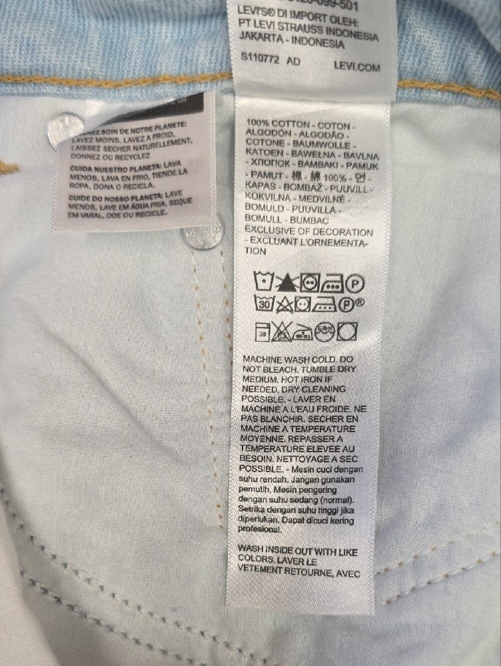 Levi’s Superlow Loose Stripe Jeans Light Wash Two Tone Side Panel 30x32 NEW - Picture 15 of 16